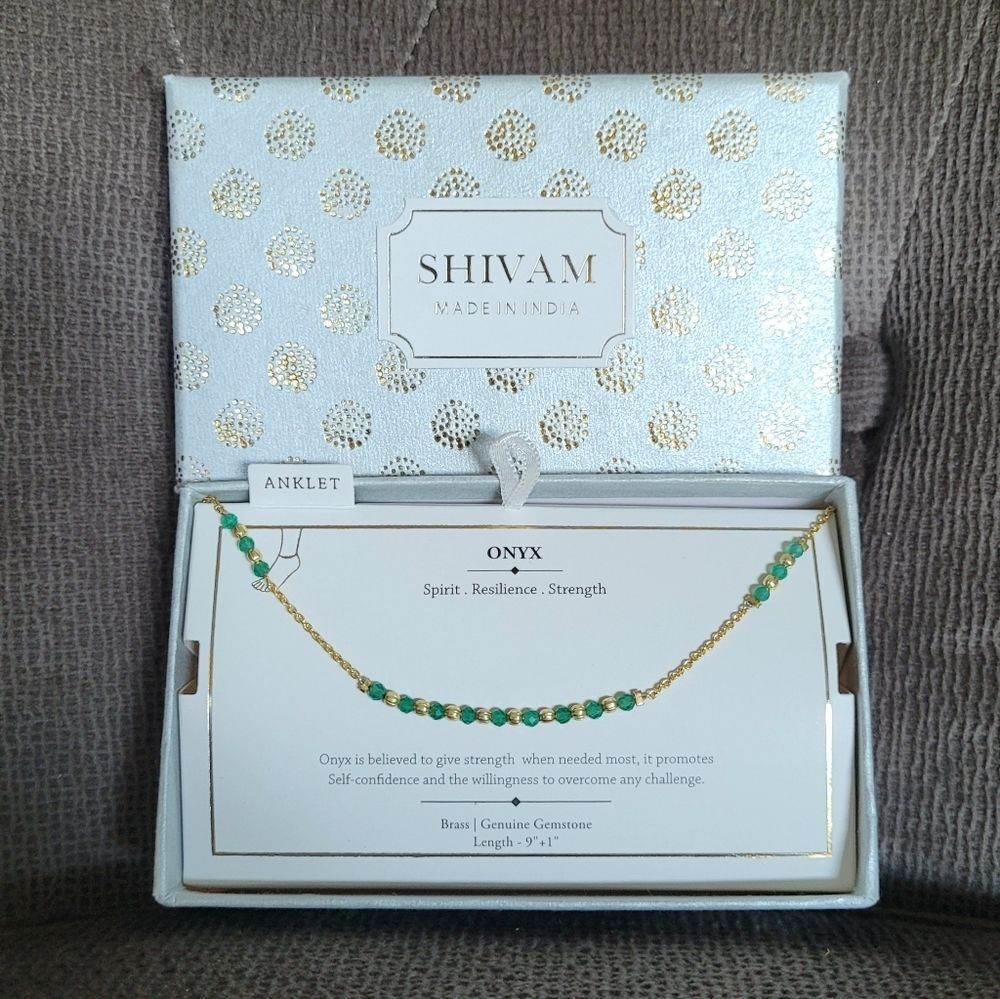 Shivam Green💚 Onyx Bead Anklet